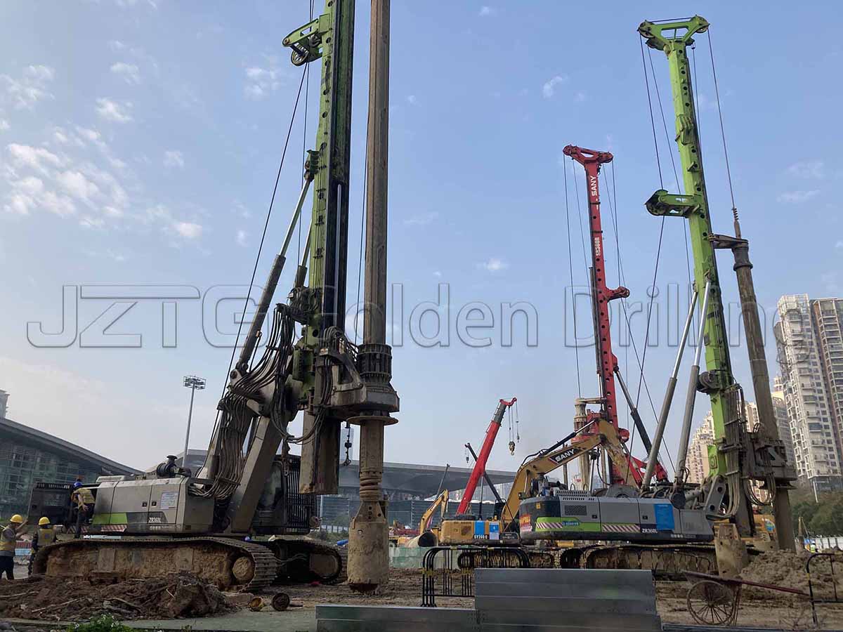 JZTG rock drilling bucket used in high-speed rail station foundation