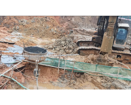 How JZTG bored piles centrifugal bucket doing piling work on construction site